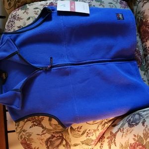 LLBEAN royal blue vest, side pockets and full zipper. Brand new. Warm fleece.  M